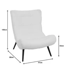 Πολυθρόνα-μπερζέρα Silla Pakoworld μπουκλέ ύφασμα σε λευκή απόχρωση 97x80x100εκ -Vougioukas polithrona mperzera silla pakoworld mpoikle iphasma se leiki apochrosi 97 80 100ek 6