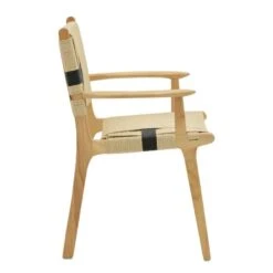 Πολυθρόνα Olivier Pakoworld ξύλο οξιάς φυσικό μαύρο-έδρα φυσικό σχοινί 62x60x85εκ -Vougioukas polithrona olivier pakoworld ksilo oksias phisiko mairo ethra phisiko schoini 62 60 85ek 2