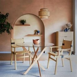 Πολυθρόνα Olivier Pakoworld ξύλο οξιάς φυσικό μαύρο-έδρα φυσικό σχοινί 62x60x85εκ