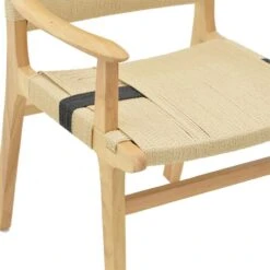 Πολυθρόνα Olivier Pakoworld ξύλο οξιάς φυσικό μαύρο-έδρα φυσικό σχοινί 62x60x85εκ -Vougioukas polithrona olivier pakoworld ksilo oksias phisiko mairo ethra phisiko schoini 62 60 85ek 4