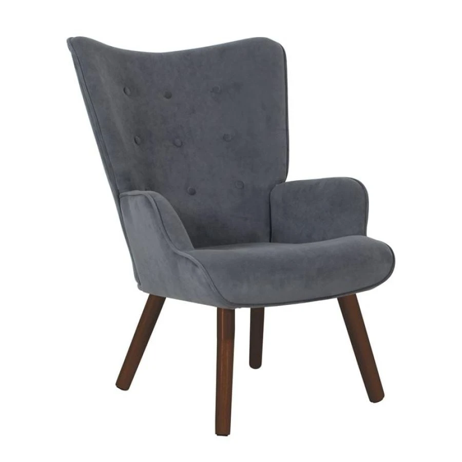 ALMA Πολυθρόνα - Μπερζέρα Σαλονιού - Καθιστικού Καρυδί 69x76x97εκ Ύφασμα Γκρι Velure, K/D 1 ALMA Πολυθρόνα - Μπερζέρα Σαλονιού - Καθιστικού Καρυδί 69x76x97εκ Ύφασμα Γκρι Velure, K/D