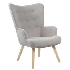 ALMA Πολυθρόνα - Μπερζέρα Σαλονιού - Καθιστικού Φυσικό, Teddy 69x76x97εκ Ύφασμα Ανοιχτό Γκρι, K/D