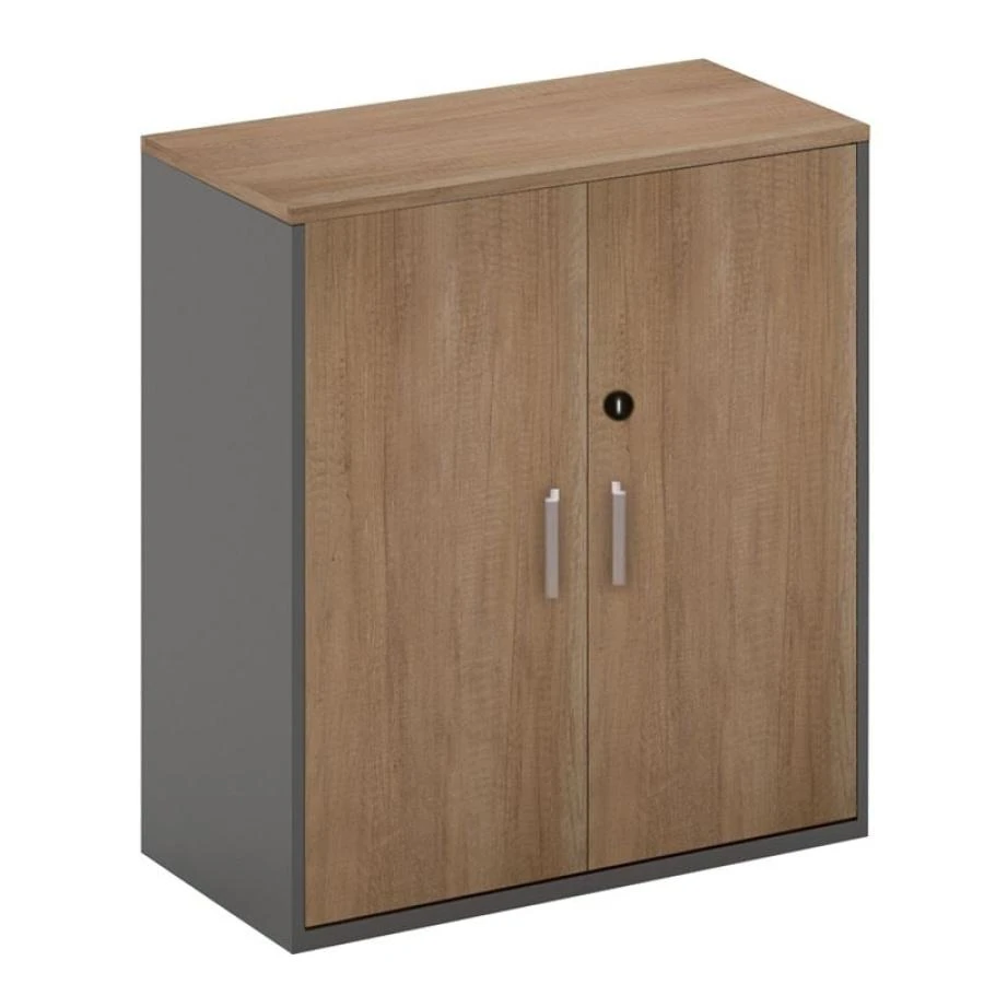 PROLINE Ντουλάπι Γραφείου Χαμηλό, Δίφυλλο, 2 ράφια, 80x40x75εκ Απόχρωση Καρυδί Δρυς - Μαύρο 1 PROLINE Ντουλάπι Γραφείου Χαμηλό, Δίφυλλο, 2 ράφια, 80x40x75εκ Απόχρωση Καρυδί Δρυς - Μαύρο