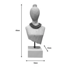 Προτομή Kasma I Inart λευκό μάνγκο ξύλο-μέταλλο 18x12x43εκ