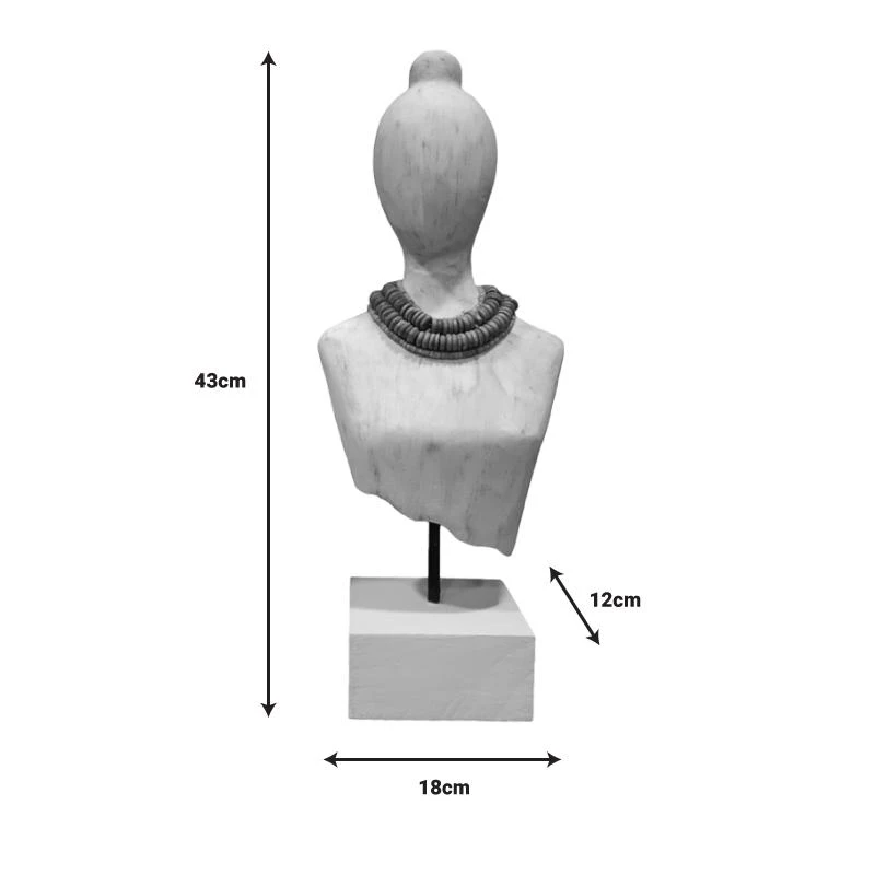 Προτομή Kasma I Inart λευκό μάνγκο ξύλο-μέταλλο 18x12x43εκ 1 Προτομή Kasma I Inart λευκό μάνγκο ξύλο-μέταλλο 18x12x43εκ