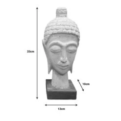Προτομή κεφαλή βούδα Wevi Inart λευκό μάνγκο ξύλο 13x10x33εκ