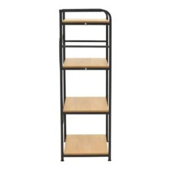 Ραφιέρα επιδαπέδια Depo Pakoworld μέταλλο μαύρο-mdf σε Oak απόχρωση 60x40x120εκ