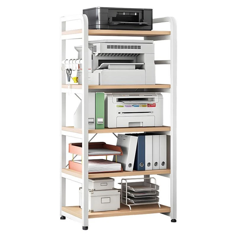 Ραφιέρα επιδαπέδια Lito Pakoworld μέταλλο λευκό-φυσικό 60x40x140εκ 2 Ραφιέρα επιδαπέδια Lito Pakoworld μέταλλο λευκό-φυσικό 60x40x140εκ - Image 2