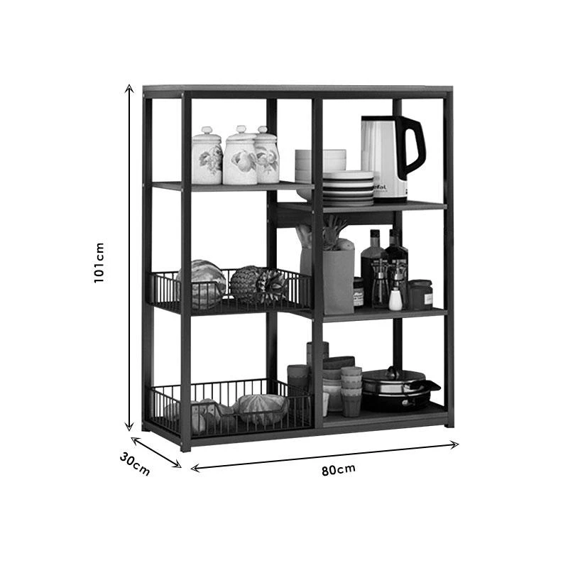Ραφιέρα επιδαπέδια Tati Pakoworld μέταλλο μαύρο-καρυδί 80x30x101εκ 2 Ραφιέρα επιδαπέδια Tati Pakoworld μέταλλο μαύρο-καρυδί 80x30x101εκ - Image 2