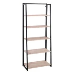 Ραφιέρα Πτυσσόμενη 64x32x153εκ Μέταλλο Βαφή Μαύρο - Sonoma