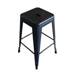 RELIX Σκαμπό Bar H.65cm, Στοιβαζόμενο, 42x42 H.65εκ Μέταλλο Βαφή Μαύρο