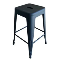 RELIX Σκαμπό Bar H.65cm, Στοιβαζόμενο, 42x42 H.65εκ Μέταλλο Βαφή Μαύρο Extra Matte