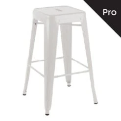 RELIX Σκαμπό Bar-Pro H.67cm, Στοιβαζόμενο, 43x43 H.67εκ Μέταλλο Βαφή Άσπρο