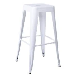 RELIX Σκαμπό Bar Στοιβαζόμενο, 42x42 H.76εκ Μέταλλο Βαφή Άσπρο