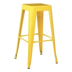 RELIX Σκαμπό Bar Στοιβαζόμενο, 42x42 H.76εκ Μέταλλο Βαφή Κίτρινο