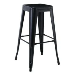 RELIX Σκαμπό Bar Στοιβαζόμενο, 42x42 H.76εκ Μέταλλο Βαφή Μαύρο