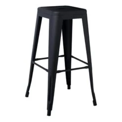 RELIX Σκαμπό Bar Στοιβαζόμενο, 42x42 H.76εκ Μέταλλο Βαφή Μαύρο Extra Matte