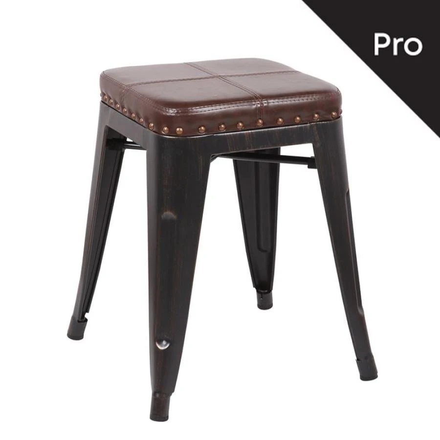 RELIX Σκαμπό-Pro, Στοιβαζόμενο, 39x39x45εκ Μέταλλο Βαφή Antique Black, Pu Σκούρο Καφέ 1 RELIX Σκαμπό-Pro, Στοιβαζόμενο, 39x39x45εκ Μέταλλο Βαφή Antique Black, Pu Σκούρο Καφέ