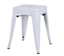 RELIX Σκαμπό Στοιβαζόμενο, 38x38x45εκ Μέταλλο Βαφή Άσπρο