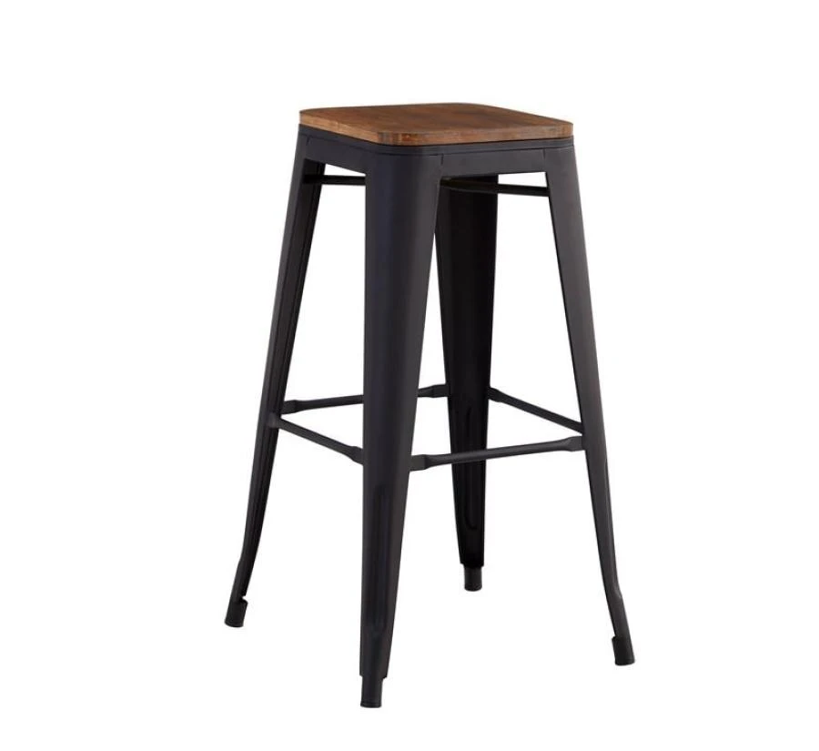 RELIX Wood Σκαμπό Bar, 42x42 H.76εκ Μέταλλο Βαφή Μαύρο Extra Matte Κάθισμα Dark Oak, Στοιβαζόμενο 1 RELIX Wood Σκαμπό Bar, 42x42 H.76εκ Μέταλλο Βαφή Μαύρο Extra Matte Κάθισμα Dark Oak, Στοιβαζόμενο