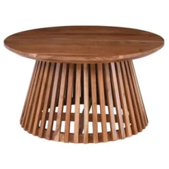 RIM Τραπέζι Σαλονιού, Φ80εκ H.43εκ Ξύλο Ακακία Φυσικό