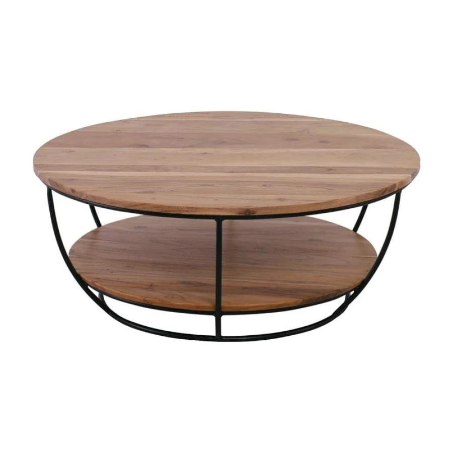 ROY Τραπεζάκι Σαλονιού Καθιστικού, Φ90εκ H.35εκ Μέταλλο Βαφή Μαύρο, Ξύλο Ακακία Φυσικό 1 ROY Τραπεζάκι Σαλονιού Καθιστικού, Φ90εκ H.35εκ Μέταλλο Βαφή Μαύρο, Ξύλο Ακακία Φυσικό