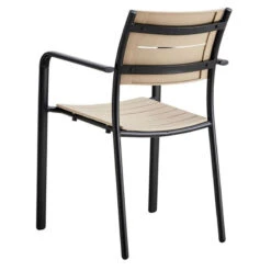 SAGA Πολυθρόνα Στοιβαζόμενη, 56x57x84εκ Μέταλλο Βαφή Μαύρο, PP-UV Tortora -Vougioukas saga polithrona stoivazomeni metallo vaphi mairo pp uv tortora 2