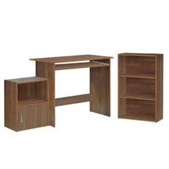 90x50x75-50x23x80-41x29x54εκ - DECON Set Γραφείο Κερασί: Γραφείο 90x50x75cm Βιβλιοθήκη 50x23x80cm Ντουλάπι 41x29x54cm