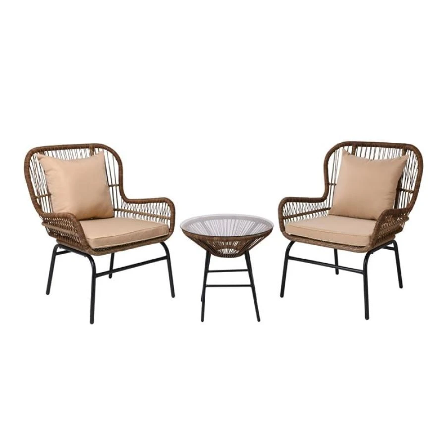 SALSA MAX Set Κήπου - Βεράντας TableΦ50x49 Armchair64x69x89εκ Μέταλλο Βαφή Μαύρο, Wicker Φυσικό: Τραπεζάκι+2 Πολυθρόνες 1 SALSA MAX Set Κήπου - Βεράντας TableΦ50x49 Armchair64x69x89εκ Μέταλλο Βαφή Μαύρο, Wicker Φυσικό: Τραπεζάκι+2 Πολυθρόνες