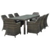 ESPERIA Set Τραπεζαρία Κήπου Τραπ:230x100x78 Πολ:64x68x90εκ ALU,Wicker Grey Brown-Ανθρακί: Τραπέζι 230x100 + 8 Πολυθρόνες