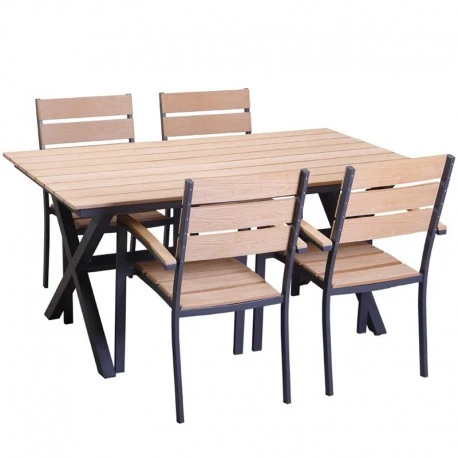 Set Mediterraneo/Ferrara Τραπεζαρία Κήπου Αλουμίνιου Polywood 160x92x74εκ 5τμχ 1 Set Mediterraneo/Ferrara Τραπεζαρία Κήπου Αλουμίνιου Polywood 160x92x74εκ 5τμχ