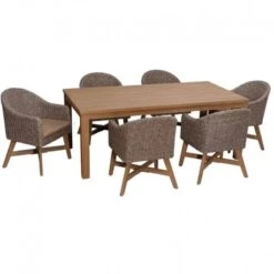 Set Garment Τραπεζαρία Κήπου Ξύλινη 200x100x76εκ 7τμχ