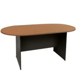 ΣΥΝΕΔΡΙΟΥ-A Τραπέζι Οβάλ 240x120x75εκ Απόχρωση Dark Grey - Cherry