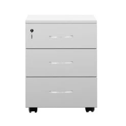 Συρταριέρα γραφείου επαγγελματική Amazon Pakoworld τροχήλατη λευκό μελαμίνης 39x47x52.5εκ