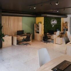 Συρταριέρα γραφείου τροχήλατη Anze Pakoworld φυσικό μελαμίνης 48x38x53εκ