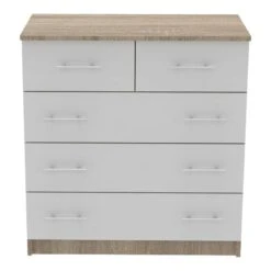 Συρταριέρα Kumode Pakoworld σε Sonoma-λευκή απόχρωση 80x45x85εκ