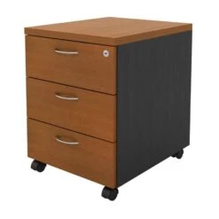 ΣΥΡΤΑΡΙΕΡΑ Τροχήλατη, Με 3 συρτάρια, 40x48x56εκ Απόχρωση Dark Grey - Cherry