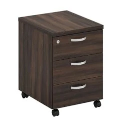 ΣΥΡΤΑΡΙΕΡΑ Τροχήλατη με 3 συρτάρια, 40x48x56εκ Απόχρωση Σκούρο Καρυδί