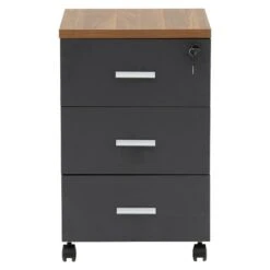 Συρταριέρα τροχήλατη Oscar Pakoworld 3ων συρταρίων καρυδί-ανθρακί 40x48x63εκ -Vougioukas sirtariera trochilati oscar pakoworld 3on sirtarion karithi anthraki 40 48 63ek 3