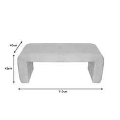 Σκαμπό Gagga Inart βελούδο ύφασμα σε μπεζ απόχρωση 110x40x45εκ