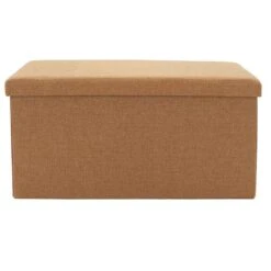 Σκαμπό-μπαούλο Greatness Pakoworld ύφασμα μπεζ 76x38x38εκ