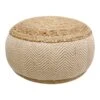 Σκαμπό-πουφ Hipy Inart γιούτα σε φυσική και μπεζ απόχρωση Φ40x30εκ