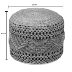 Σκαμπό-πουφ Βangku Inart γιούτα-βαμβάκι σε φυσική απόχρωση Φ45x30εκ -Vougioukas skampo poiph vangku inart gioita vamvaki se phisiki apochrosi ph45 30ek 2