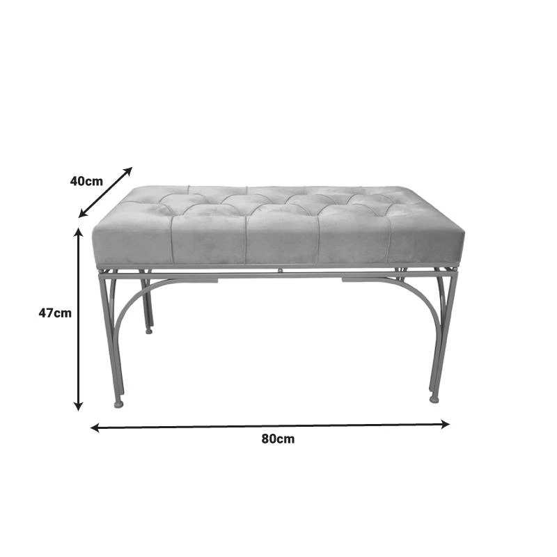 Σκαμπό Reigner Inart σετ 2 τεμ βελούδο ύφασμα σε μπεζ απόχρωση 4 Σκαμπό Reigner Inart σετ 2 τεμ βελούδο ύφασμα σε μπεζ απόχρωση - Image 4