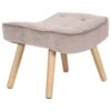 ALMA Σκαμπό - Υποπόδιο, 52x38x35εκ Ύφασμα Velure Ανοιχτό Καφέ, Πόδια Φυσικό, K/D