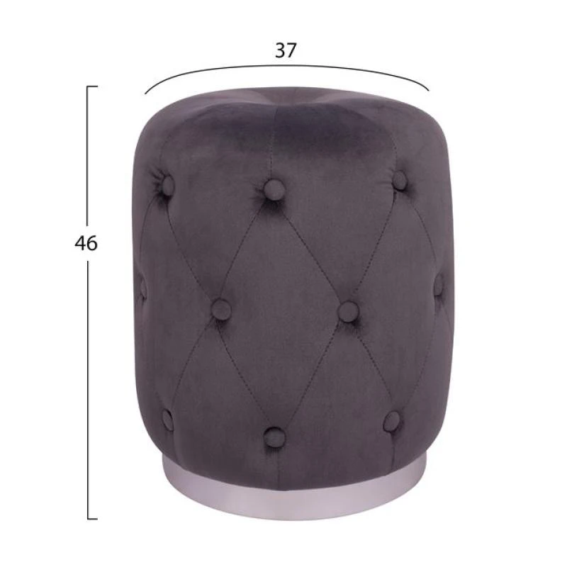 ΣΚΑΜΠΟ TORRIE HM8405.01 ΓΚΡΙ ΒΕΛΟΥΔΟ ΜΕ ΑΣΗΜΙ ΒΑΣΗ Φ37x46Υ εκ. 2 ΣΚΑΜΠΟ TORRIE HM8405.01 ΓΚΡΙ ΒΕΛΟΥΔΟ ΜΕ ΑΣΗΜΙ ΒΑΣΗ Φ37x46Υ εκ. - Image 2