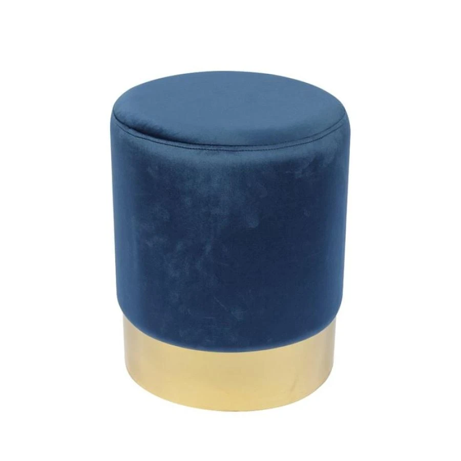 SOL Σκαμπό Βοηθητικό, Χρώμιο Χρυσό, Ύφασμα Velure Φ37x44εκ Απόχρωση Μπλε 1 SOL Σκαμπό Βοηθητικό, Χρώμιο Χρυσό, Ύφασμα Velure Φ37x44εκ Απόχρωση Μπλε