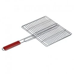 Ανοξείδωτη Σχάρα Ίσια Με Ξύλινο Χερούλι 27x33x57εκ