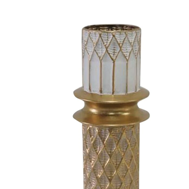 Διακοσμητικό βάζο δαπέδου Sammy Inart μέταλλο σε χρυσή και λευκή απόχρωση Φ15.2x88.4εκ 1 Διακοσμητικό βάζο δαπέδου Sammy Inart μέταλλο σε χρυσή και λευκή απόχρωση Φ15.2x88.4εκ