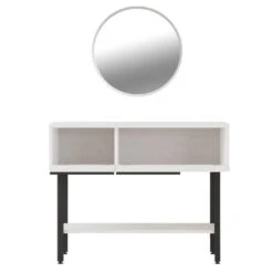 Τουαλέτα κρεβατοκάμαρας-καθρέπτης Wardio Pakoworld μελαμίνης λευκό-μαύρο 100x29.5x76εκ 8 Τουαλέτα κρεβατοκάμαρας-καθρέπτης Wardio Pakoworld μελαμίνης λευκό-μαύρο 100x29.5x76εκ -Vougioukas toialeta krevatokamaras kathreptis wardio pakoworld melaminis leiko mairo 100 29 5 76ek 3